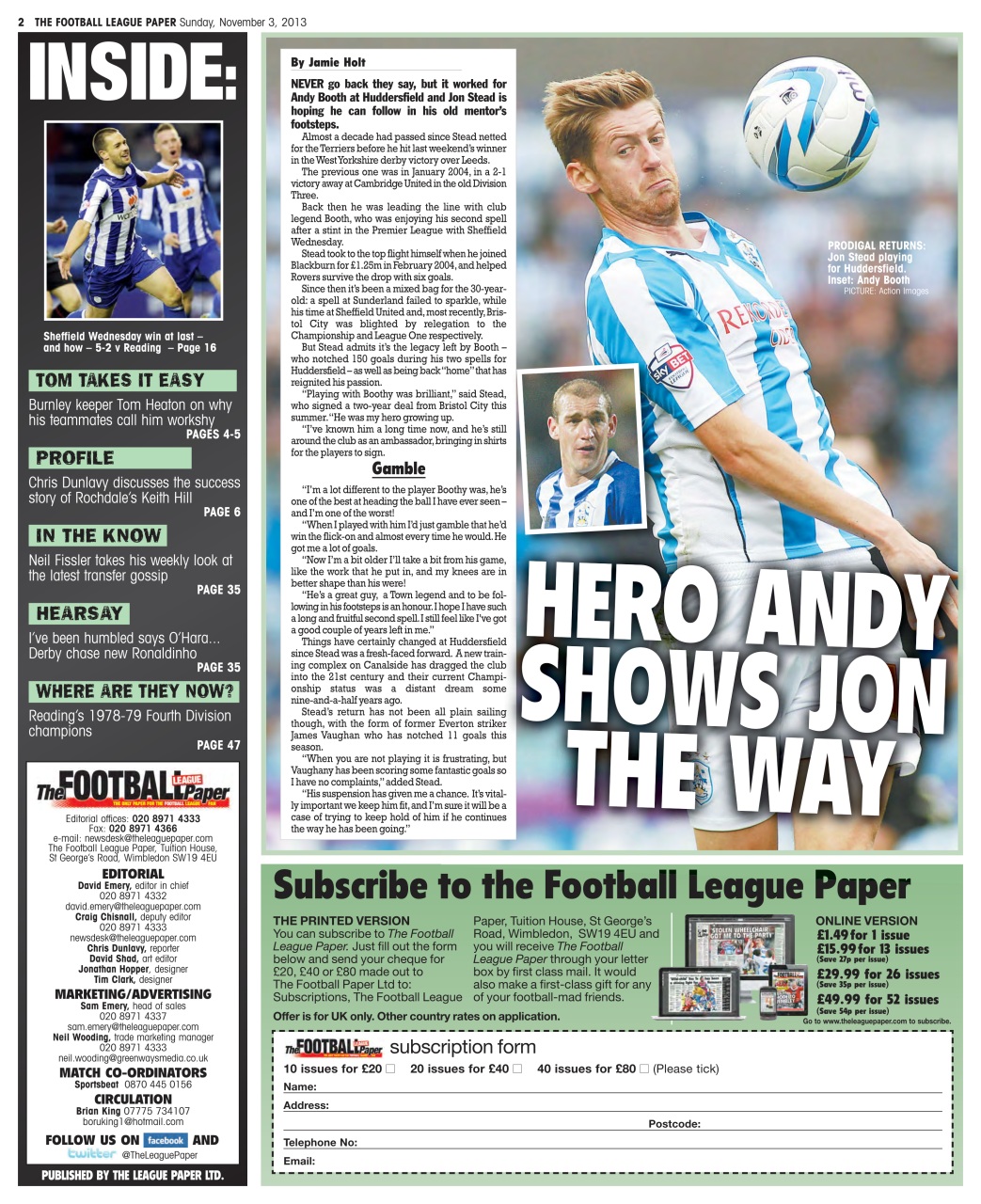 The Football League Paper Preview Pages