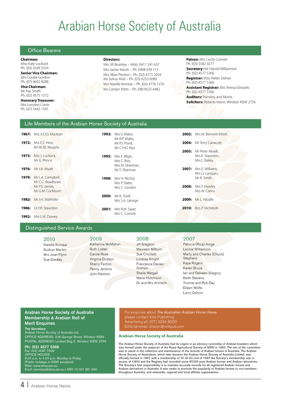Australian Arabian Horse News Preview Pages