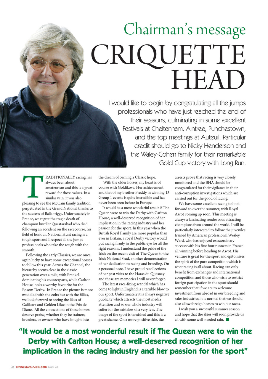 European Trainer Magazine - horse racing Preview Pages