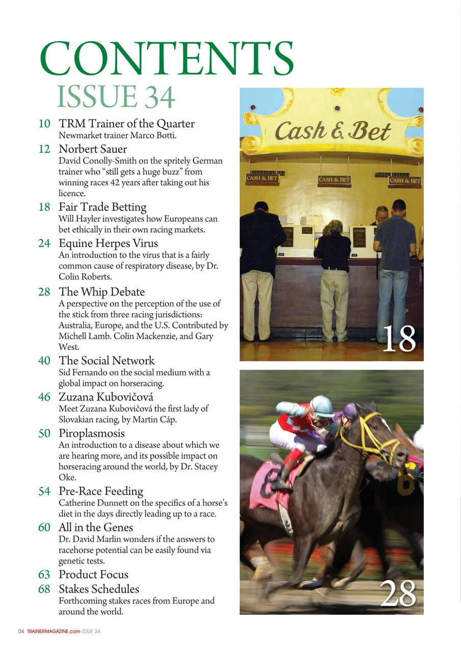 European Trainer Magazine - horse racing Preview Pages