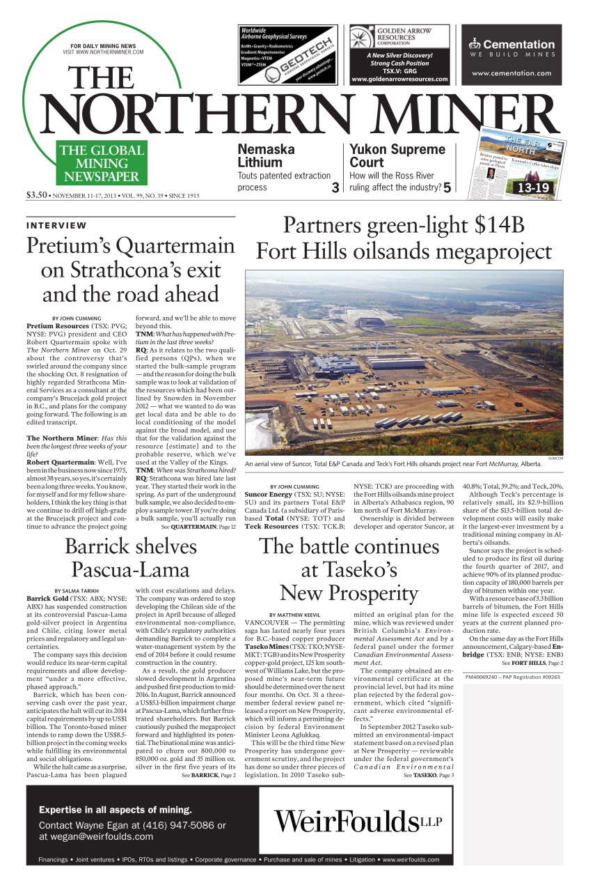 The Northern Miner Preview Pages