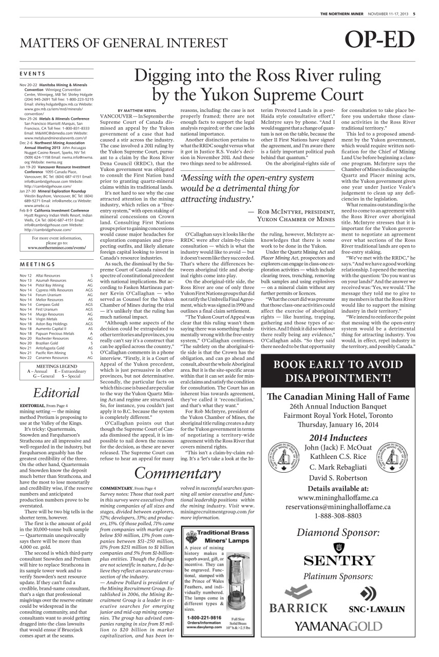 The Northern Miner Preview Pages