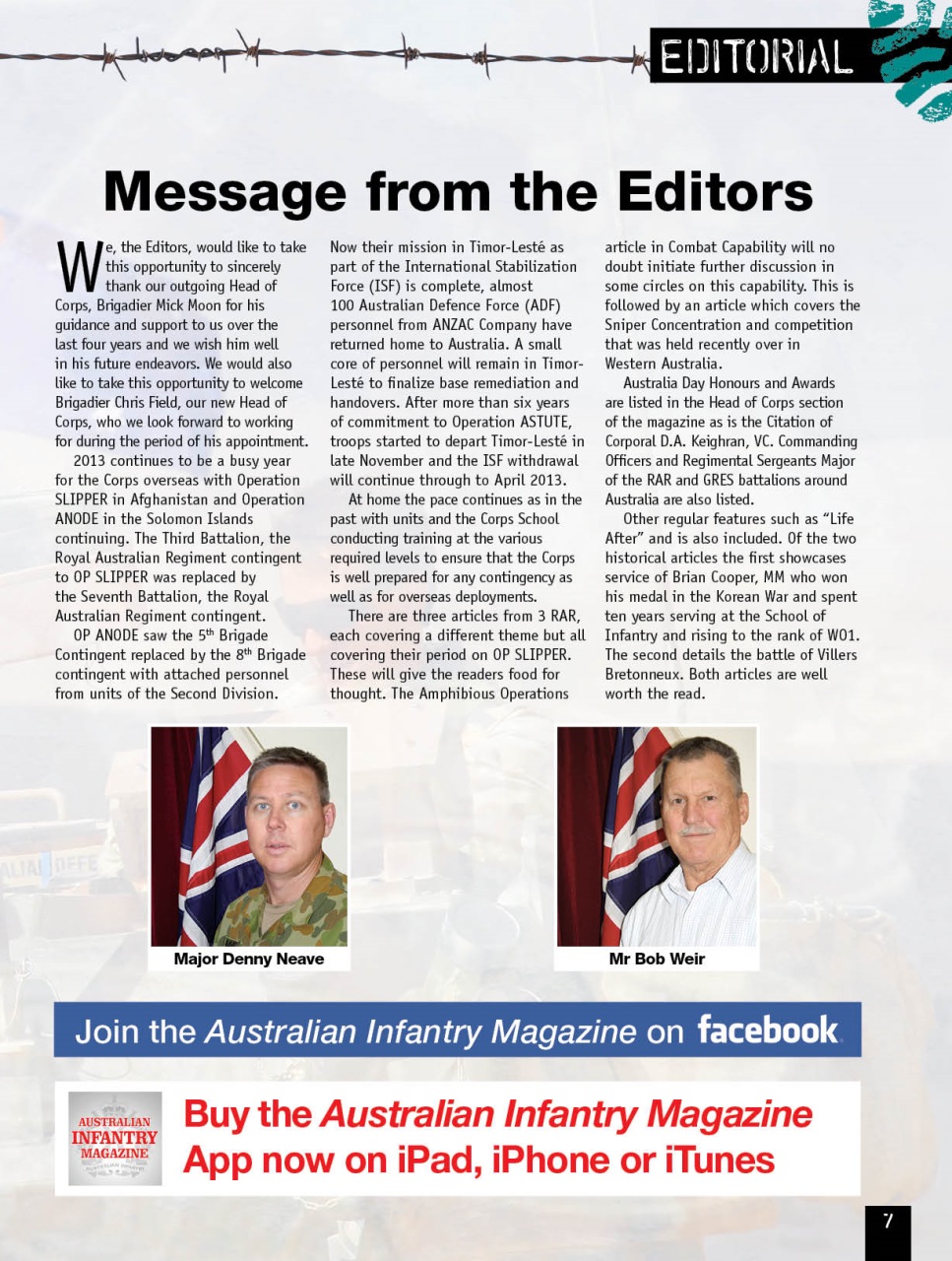 Australian Infantry Magazine Preview Pages