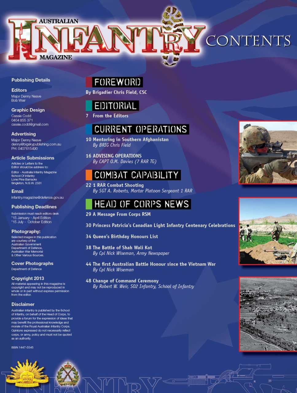 Australian Infantry Magazine Preview Pages