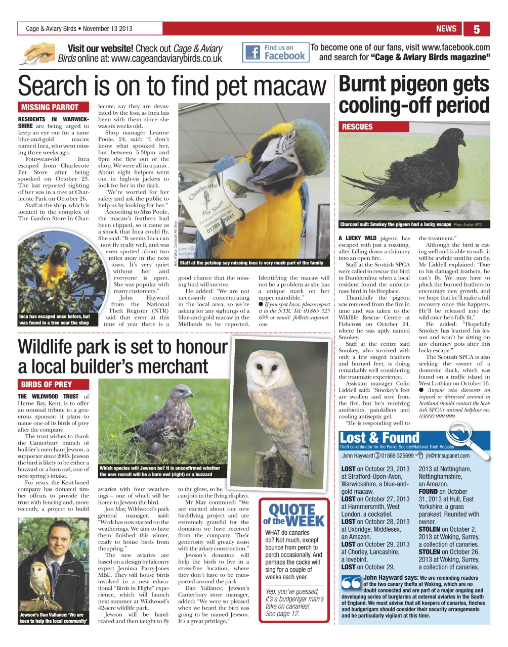 Cage & Aviary Birds Preview Pages