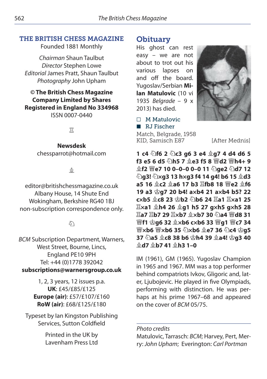 British Chess Magazine Preview Pages