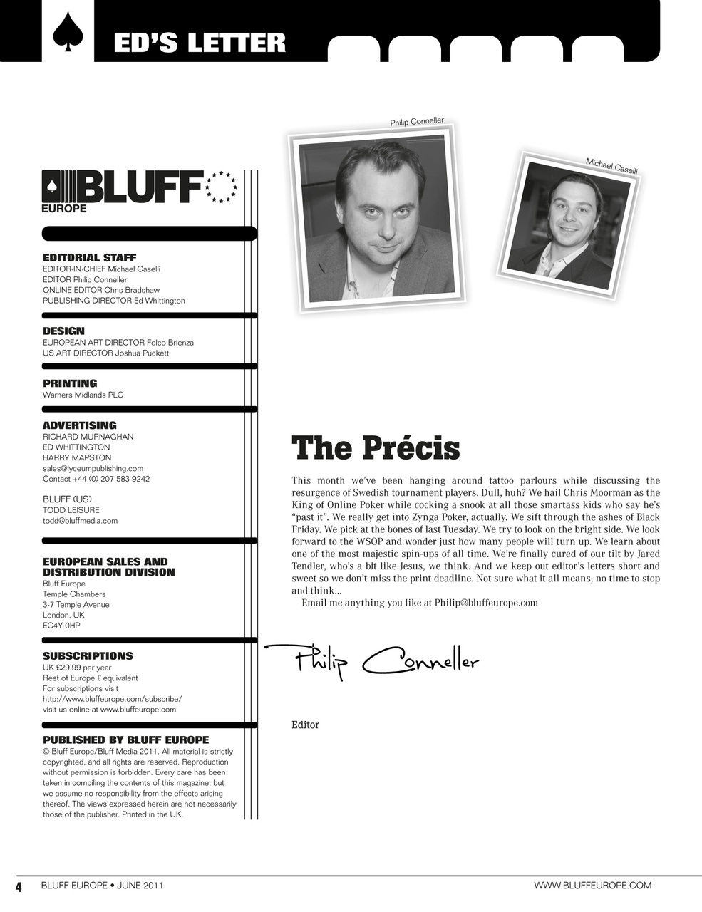 Bluff Europe Preview Pages