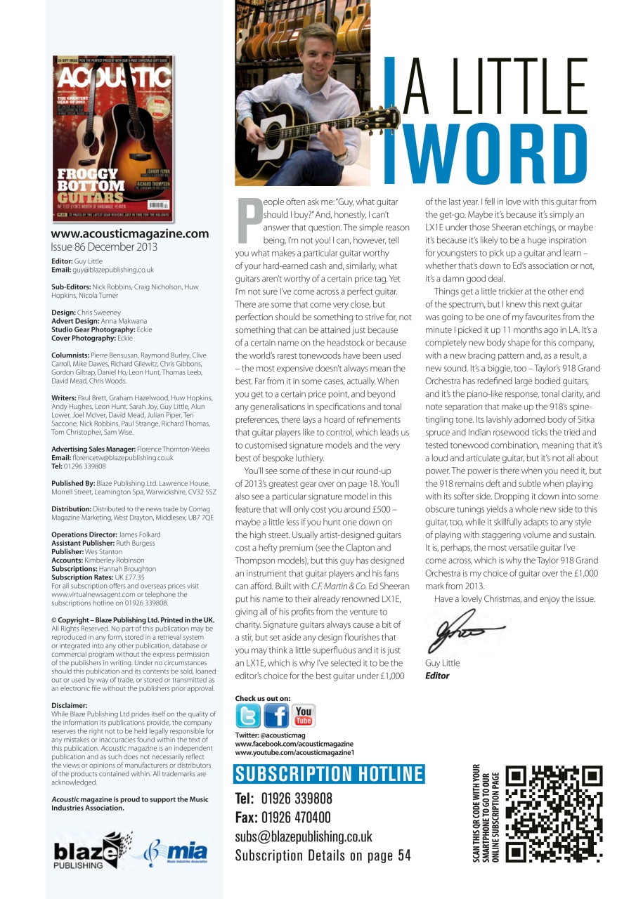 Acoustic Preview Pages