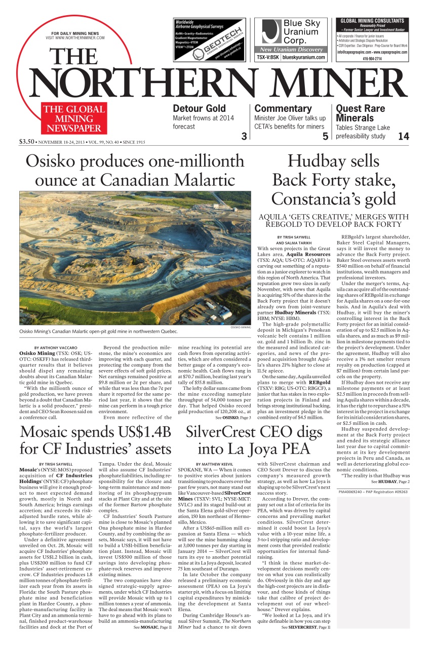 The Northern Miner Preview Pages