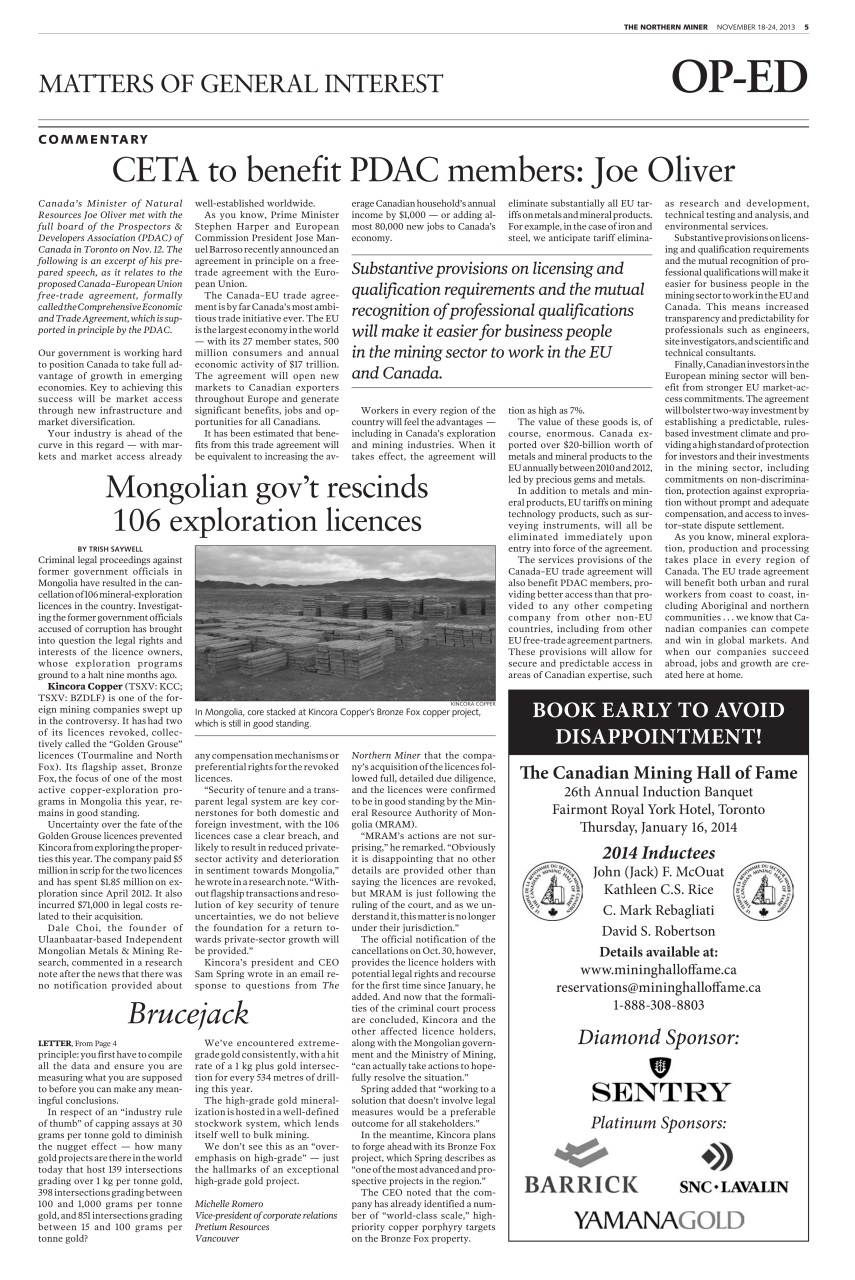 The Northern Miner Preview Pages