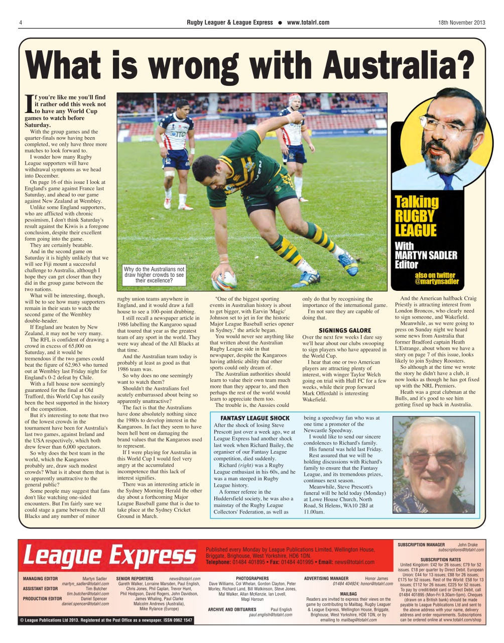 League Express Preview Pages