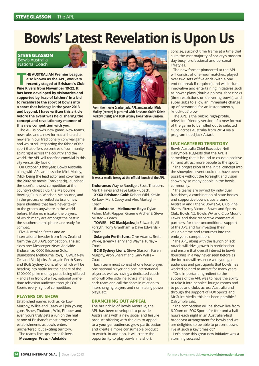 Bowls International Preview Pages