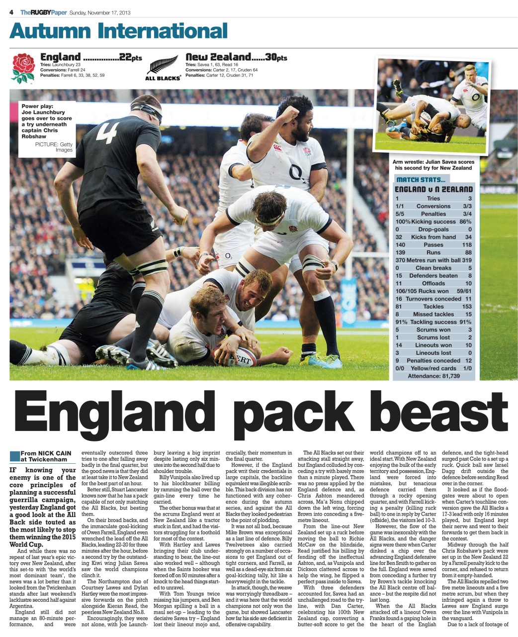 The Rugby Paper Preview Pages