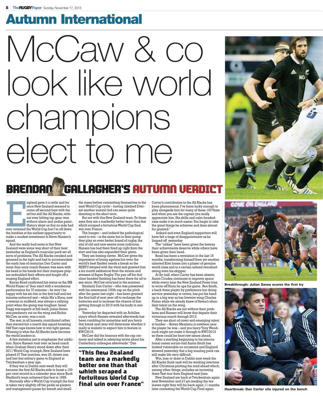 The Rugby Paper Preview Pages