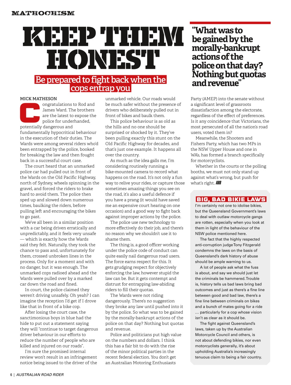 Australian Road Rider Preview Pages