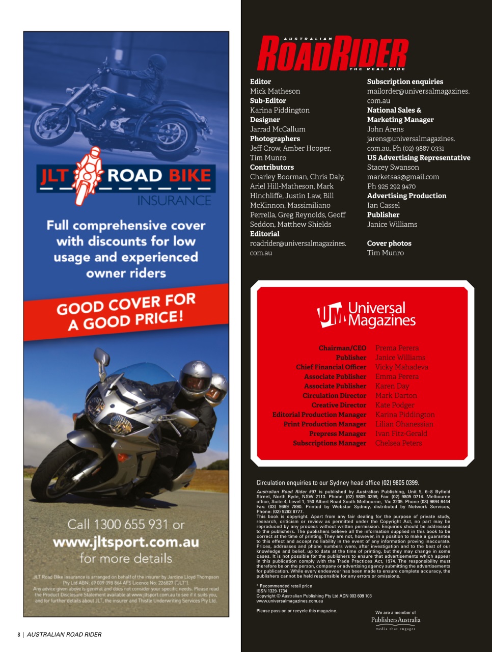 Australian Road Rider Preview Pages