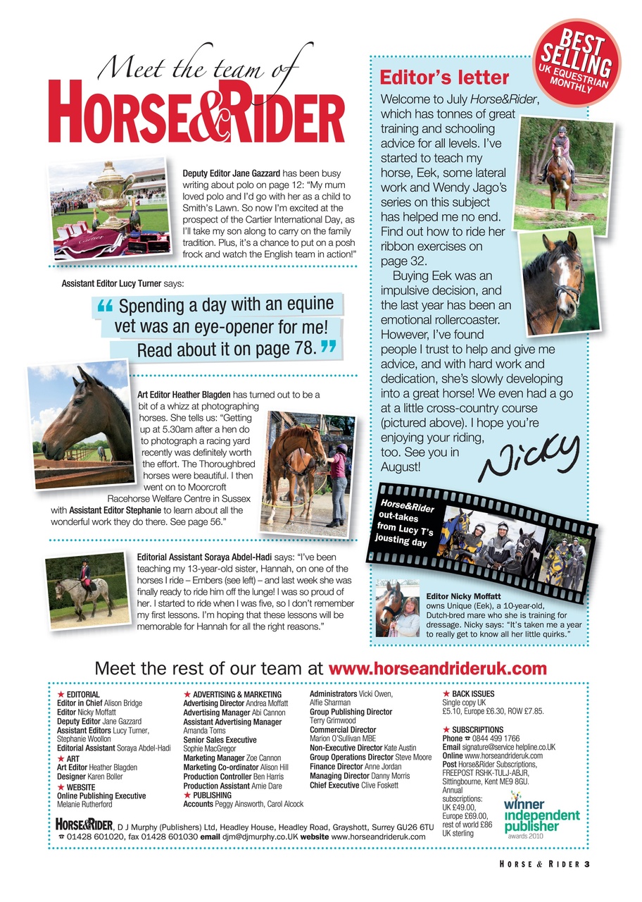 Horse&Rider Magazine - UK equestrian magazine for Horse and Rider Preview Pages