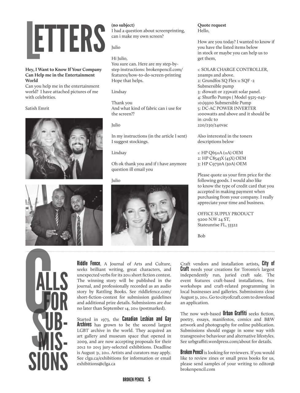 Broken Pencil Preview Pages