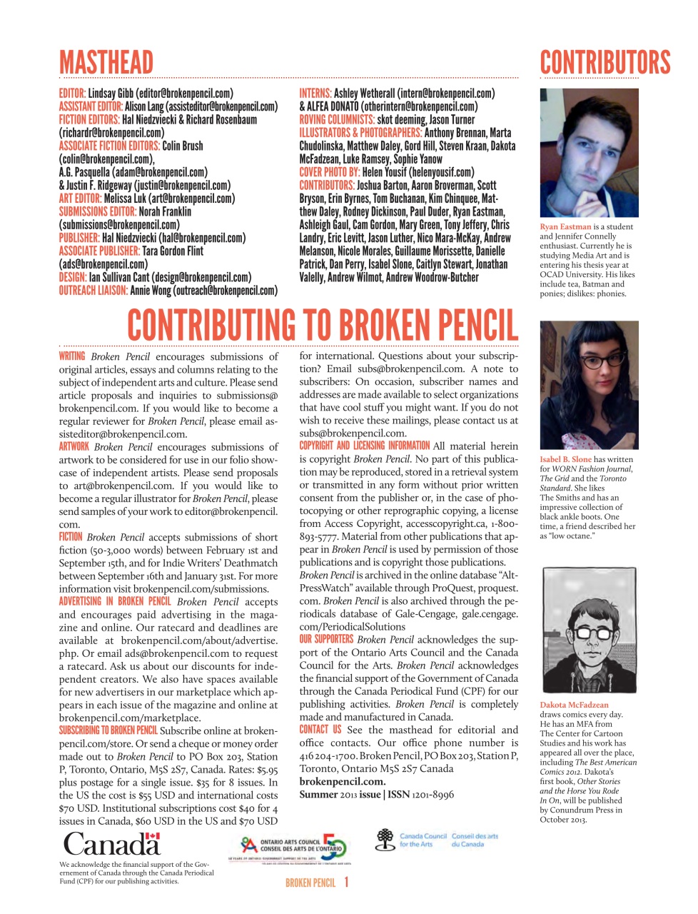 Broken Pencil Preview Pages