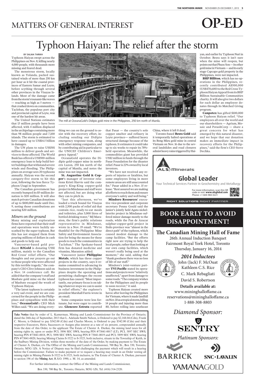 The Northern Miner Preview Pages