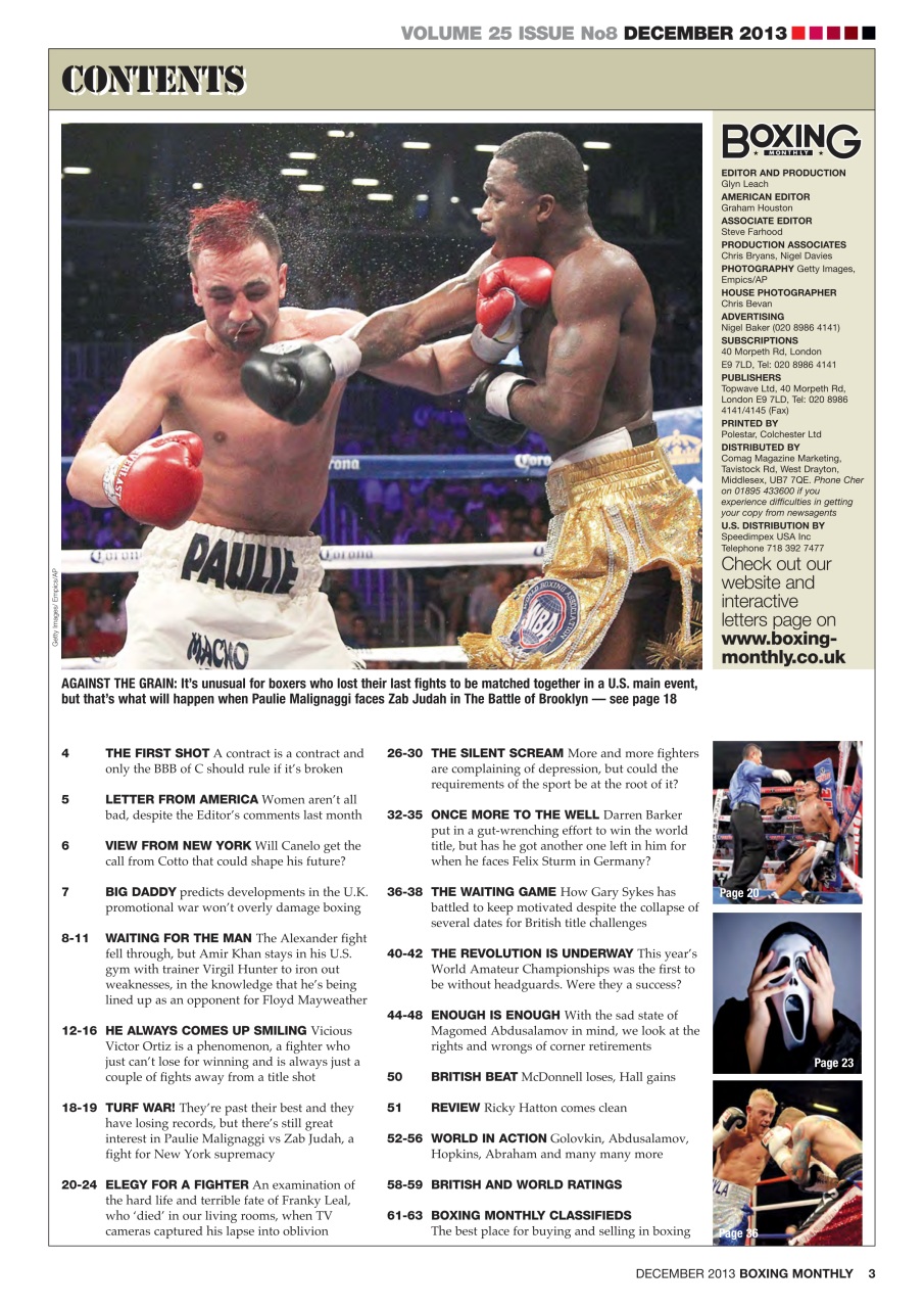Boxing Monthly Preview Pages