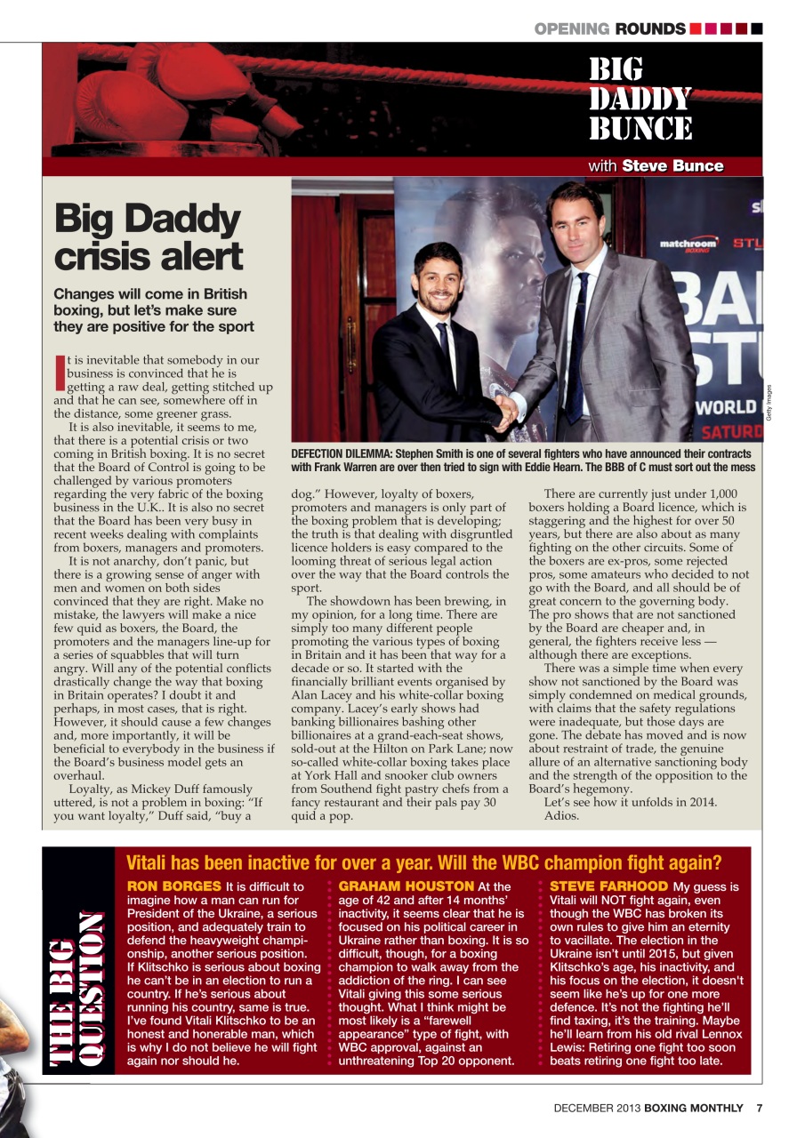 Boxing Monthly Preview Pages