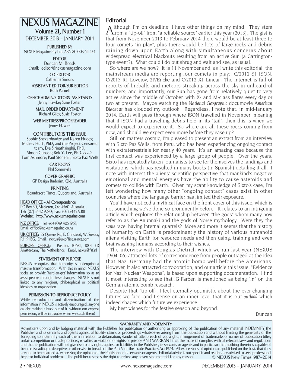 Nexus Magazine Preview Pages