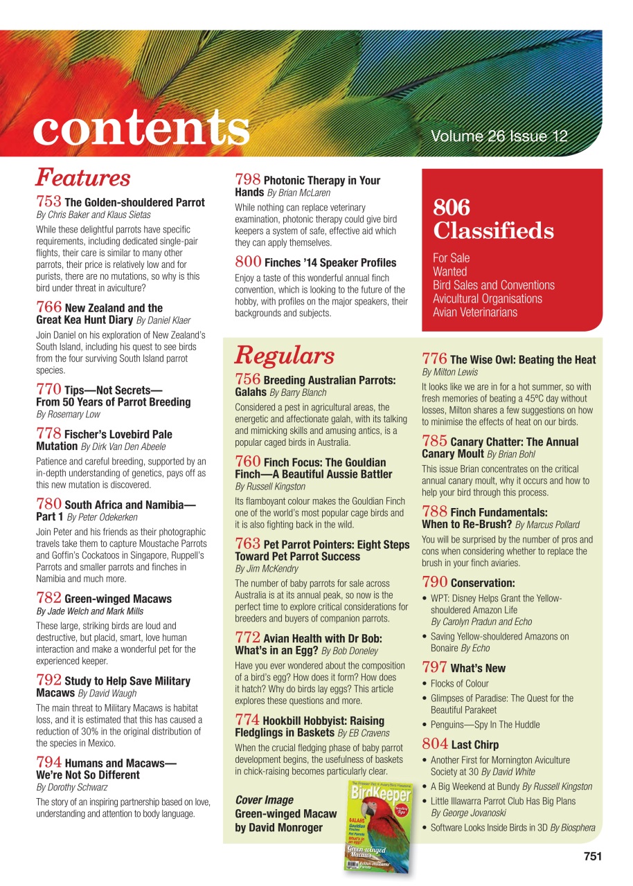 Australian Birdkeeper Magazine Preview Pages