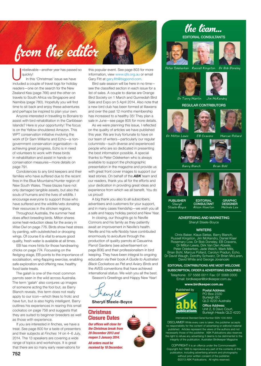 Australian Birdkeeper Magazine Preview Pages