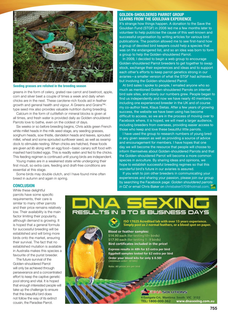 Australian Birdkeeper Magazine Preview Pages