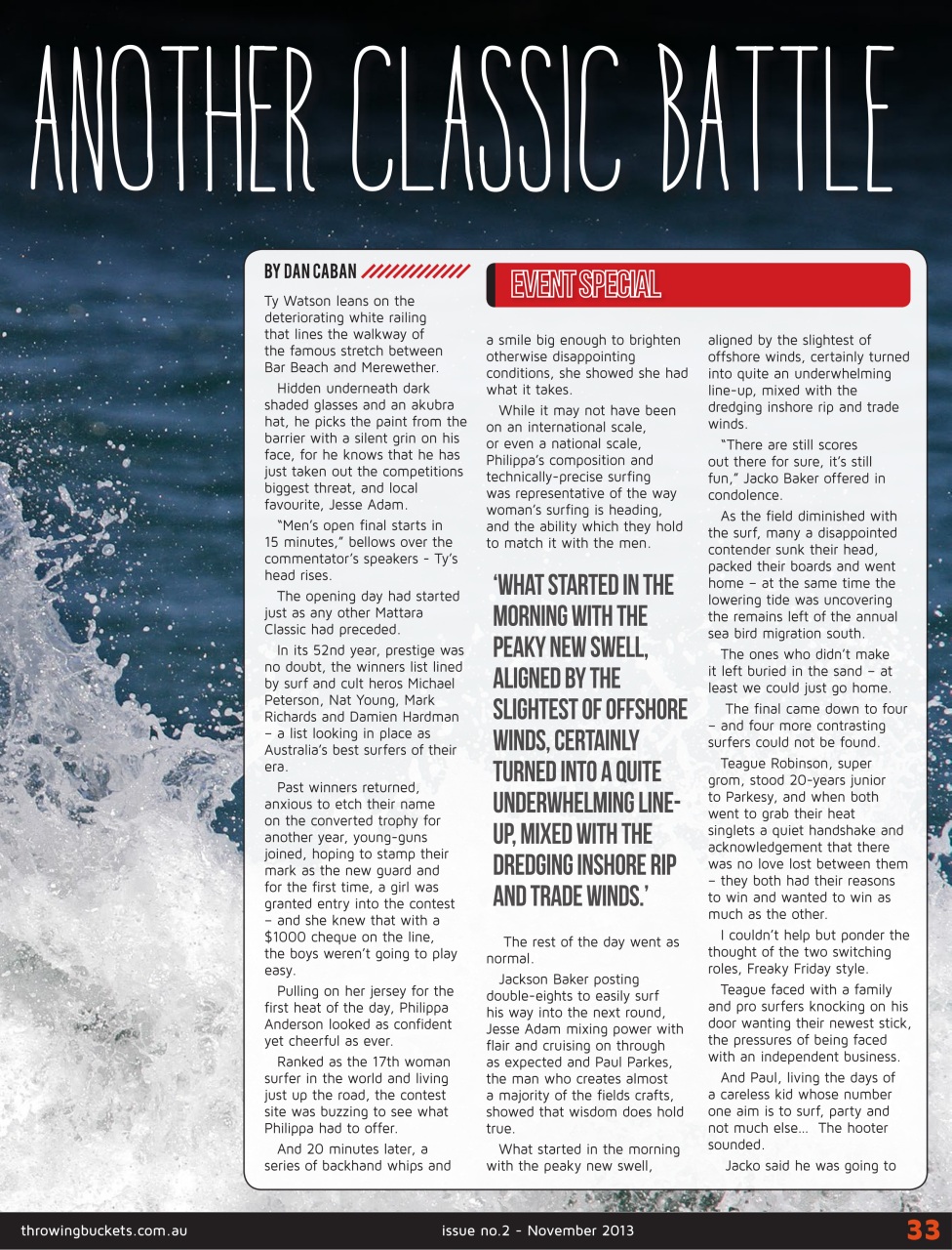 Throwing Buckets Preview Pages