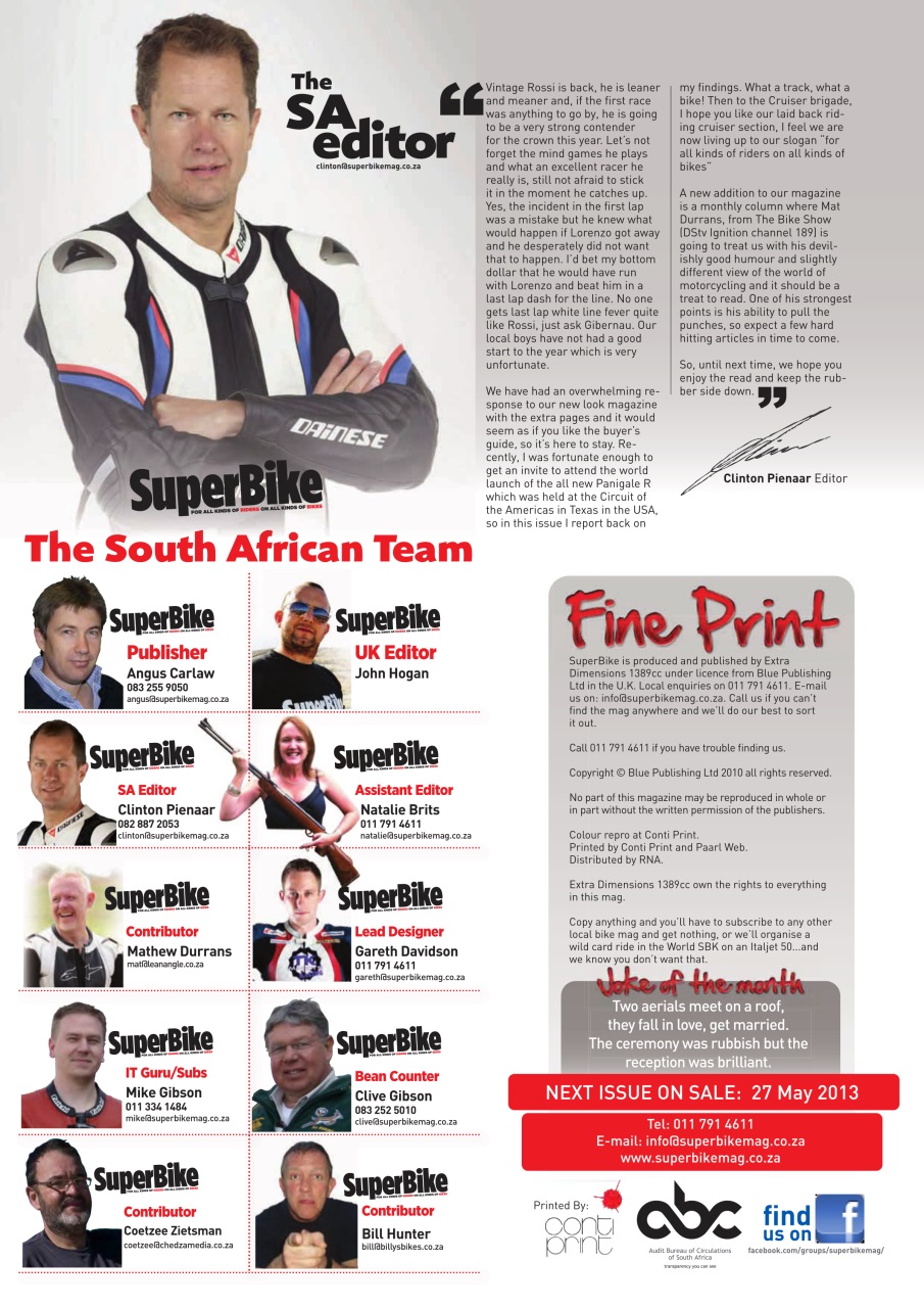 SuperBike South Africa Preview Pages