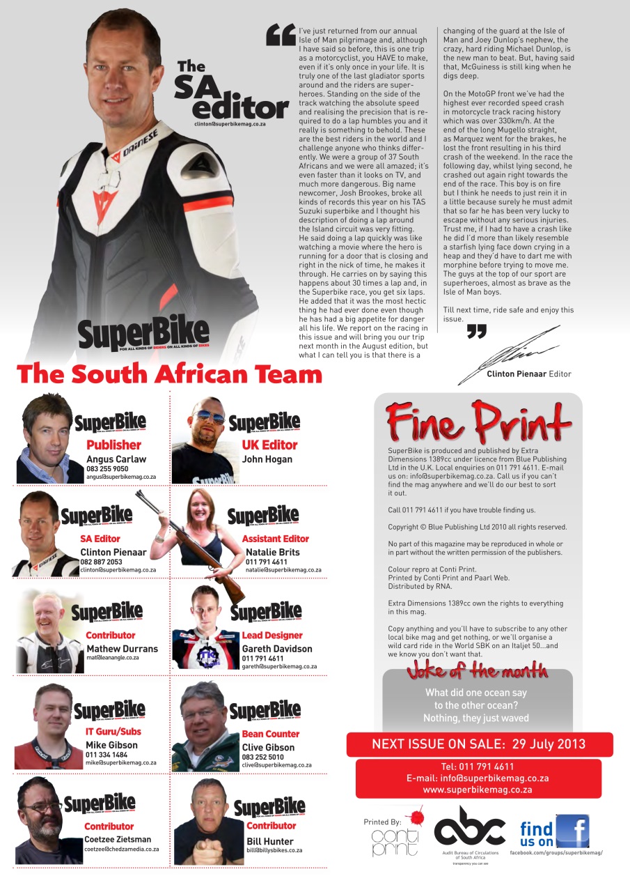 SuperBike South Africa Preview Pages