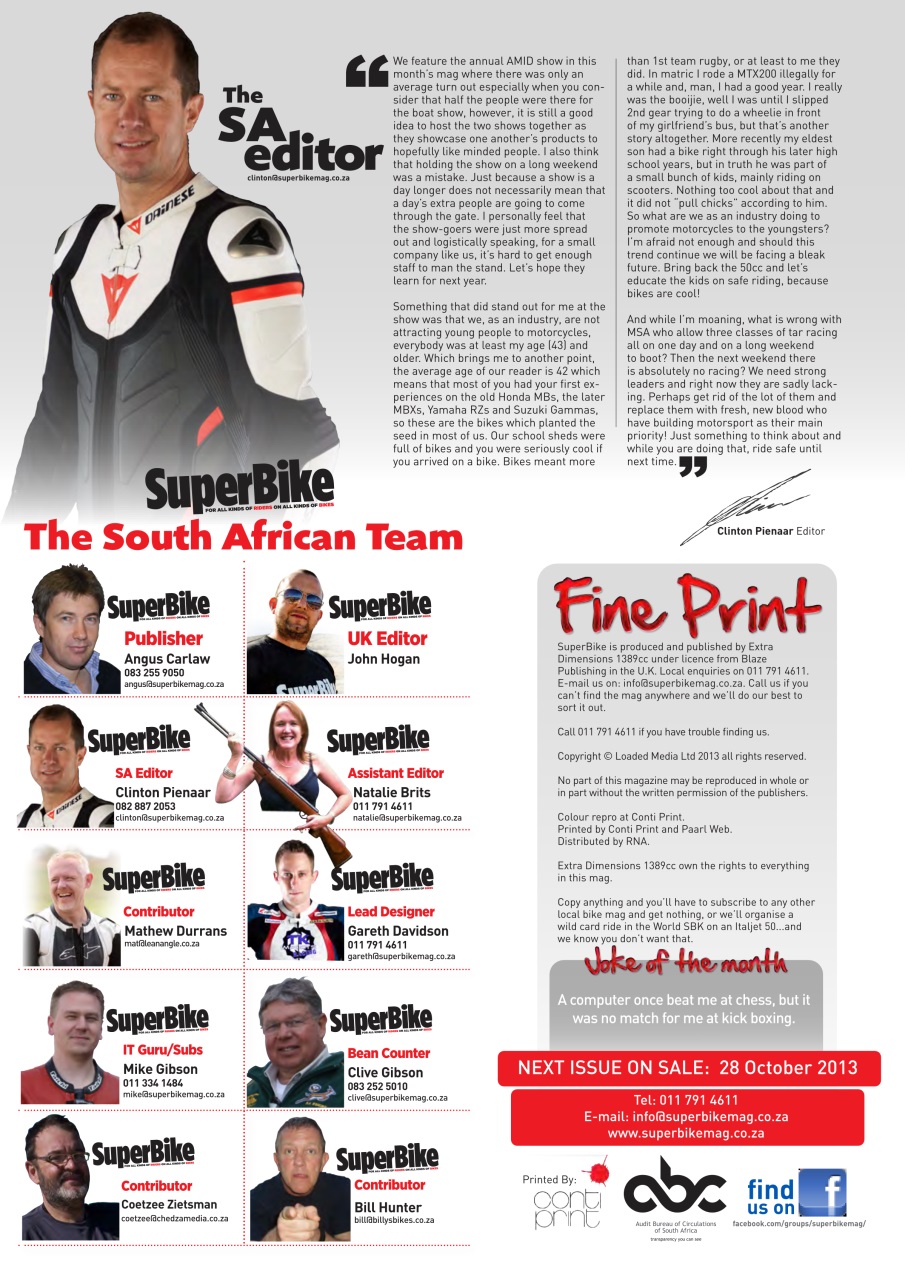 SuperBike South Africa Preview Pages