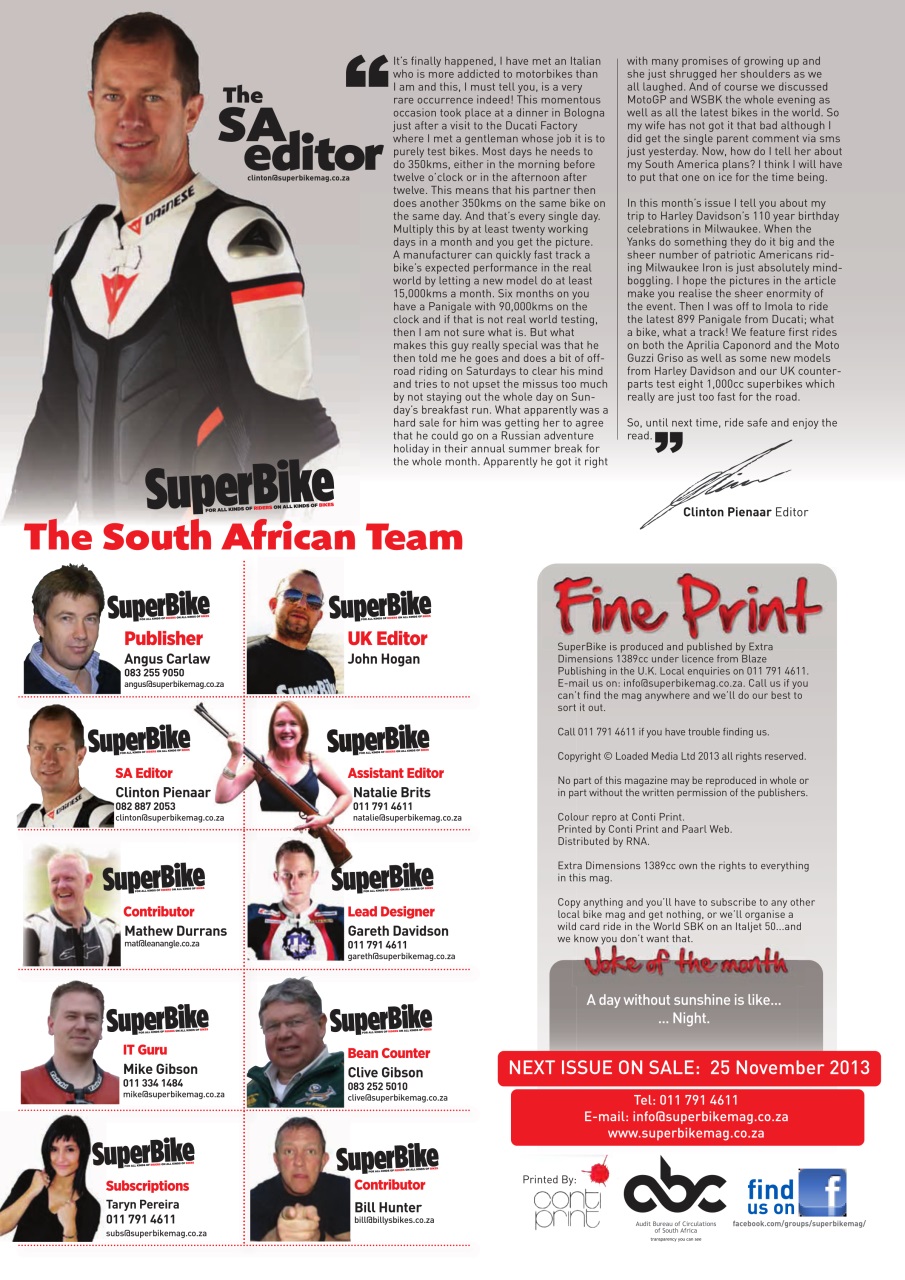 SuperBike South Africa Preview Pages