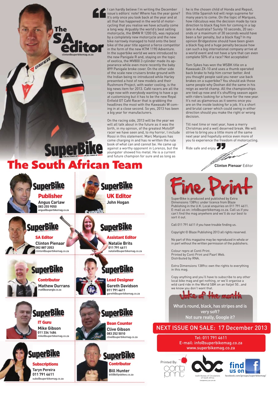 SuperBike South Africa Preview Pages