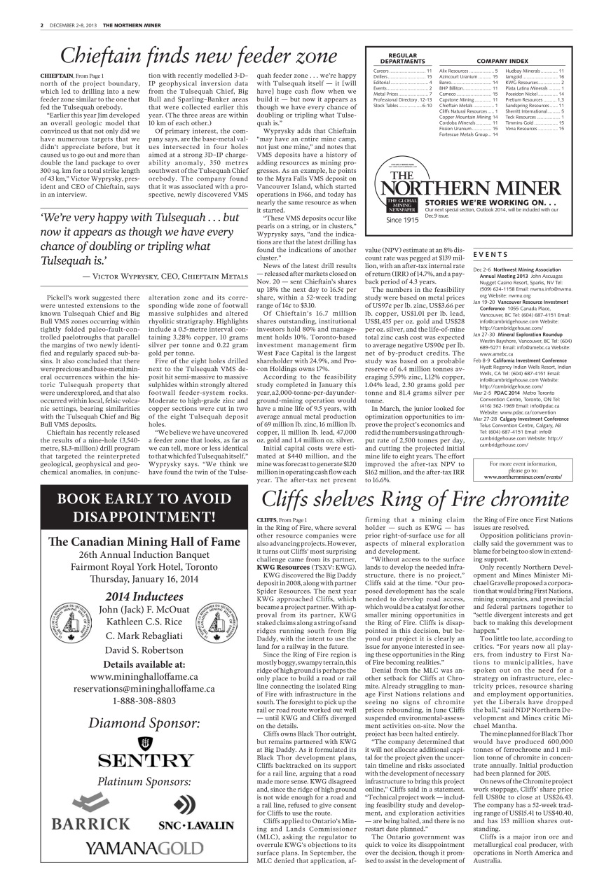 The Northern Miner Preview Pages