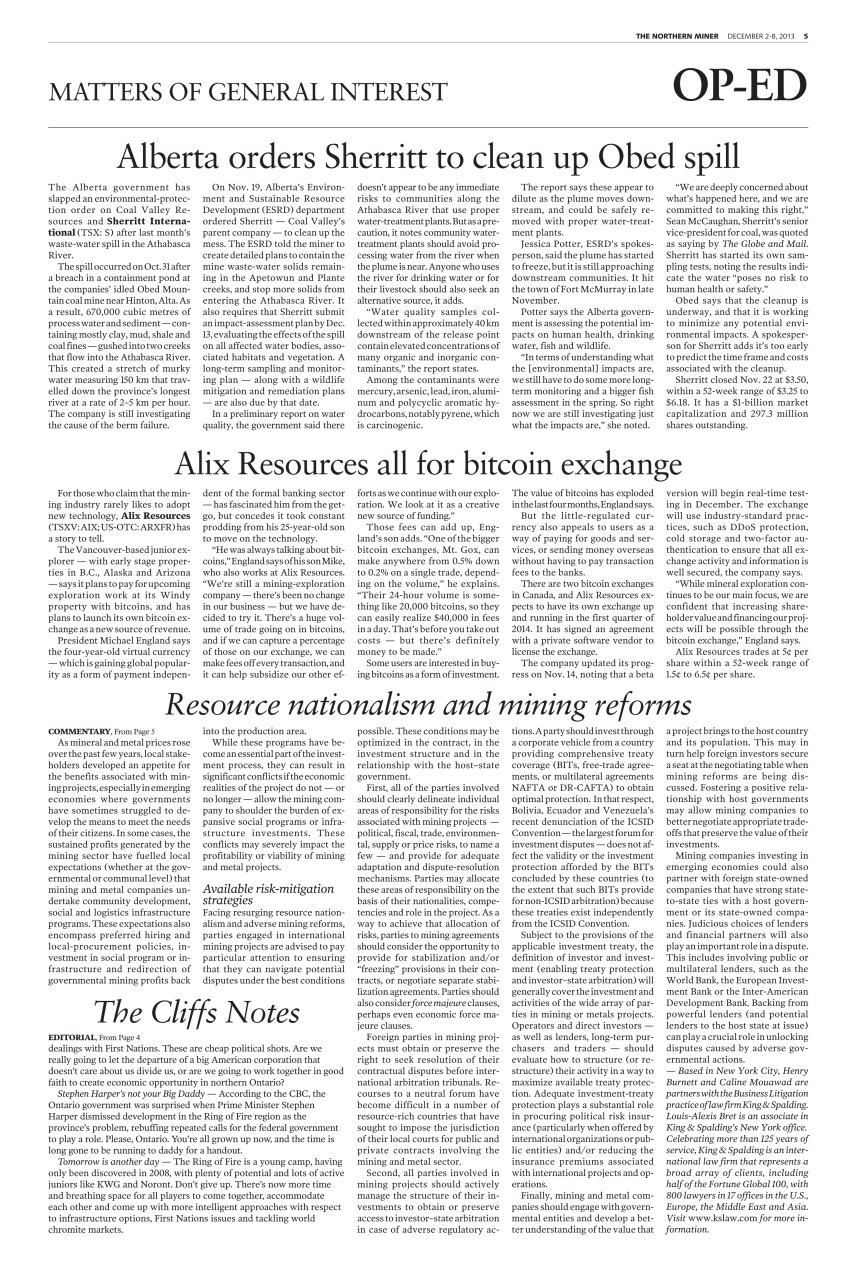 The Northern Miner Preview Pages