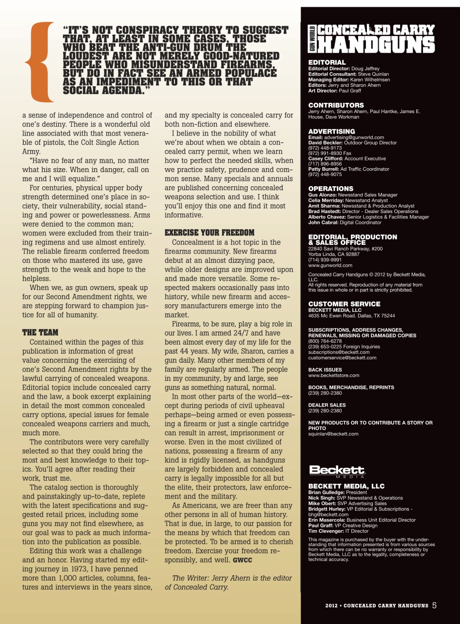 Concealed Carry Handguns Preview Pages