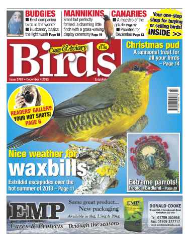 Cage & Aviary Birds issue No.5781Nice weather for Waxbills
