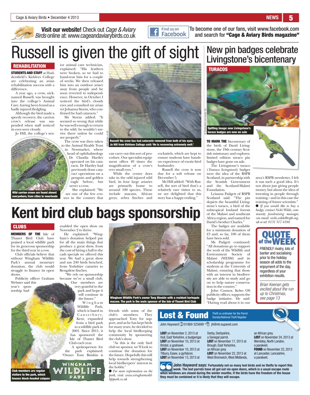 Cage & Aviary Birds Preview Pages