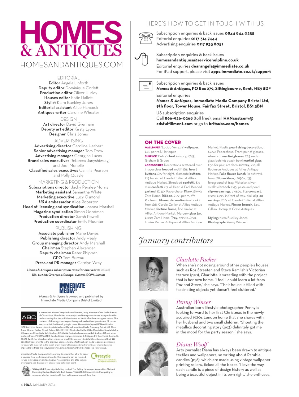 Homes & Antiques Magazine Preview Pages