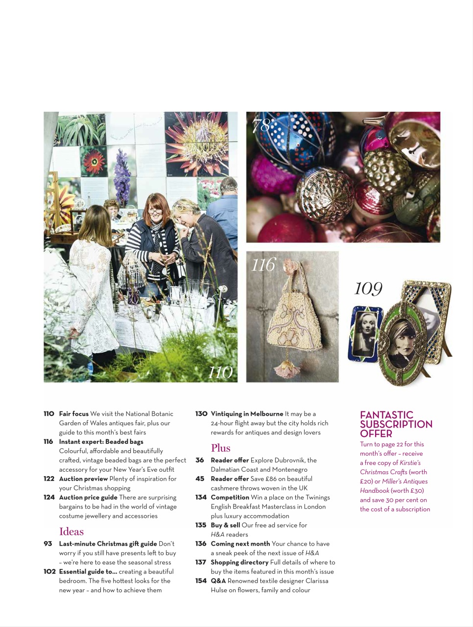 Homes & Antiques Magazine Preview Pages