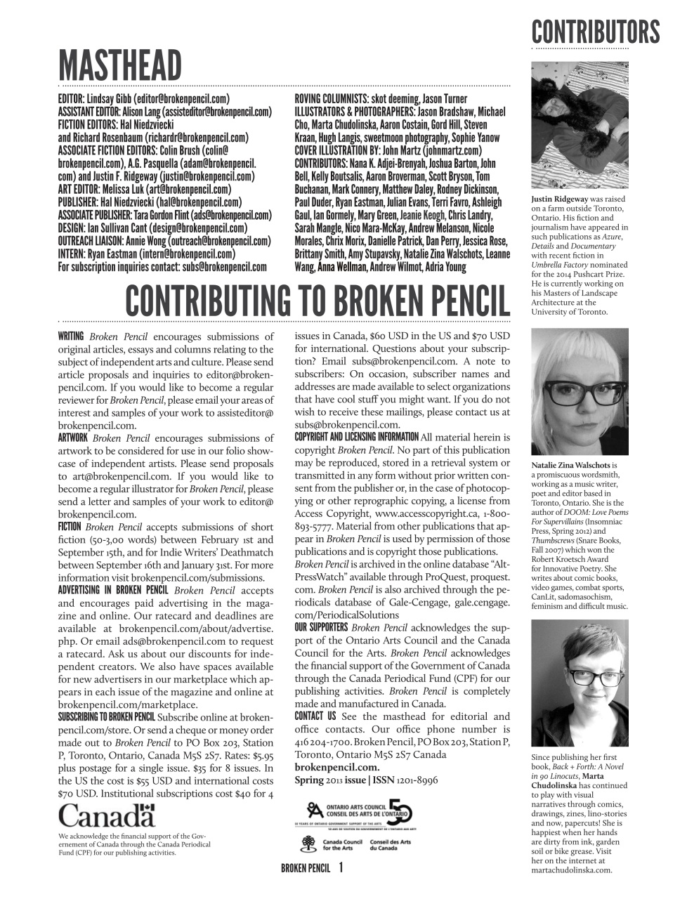 Broken Pencil Preview Pages