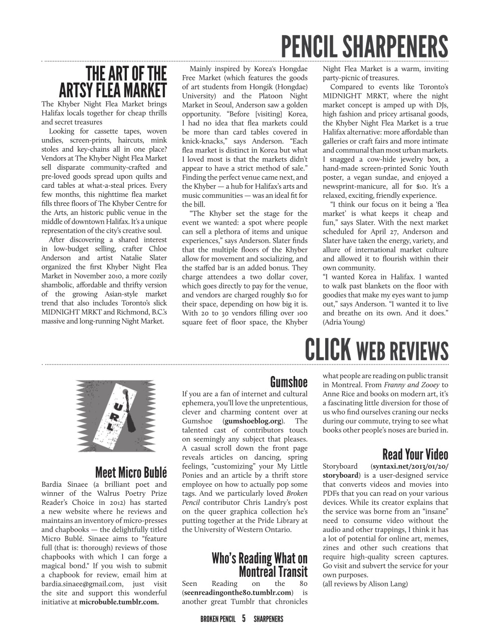 Broken Pencil Preview Pages