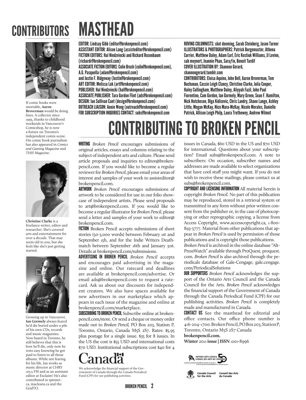 Broken Pencil Preview Pages