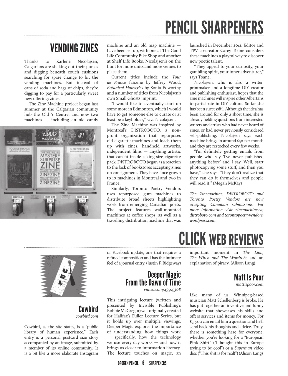 Broken Pencil Preview Pages