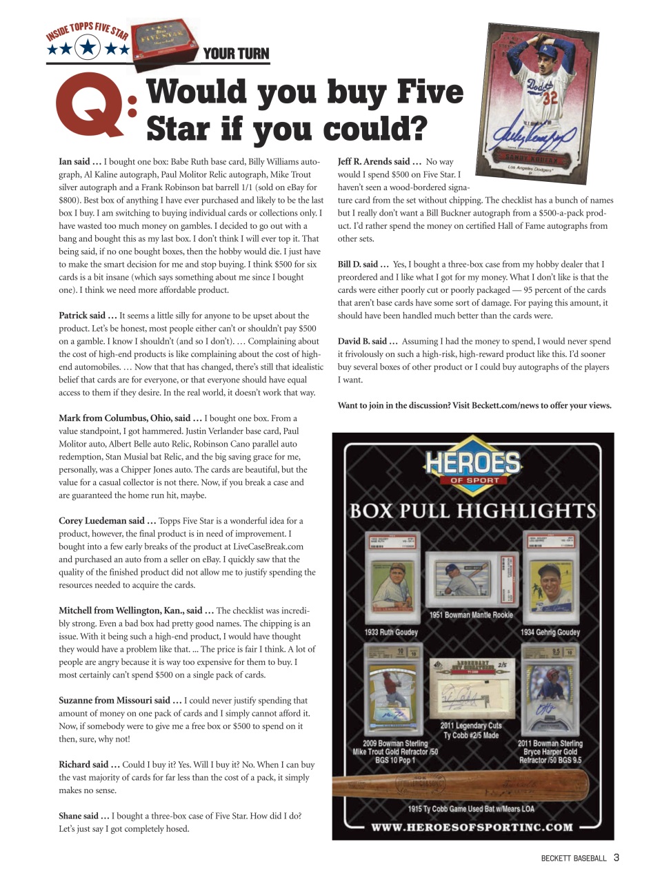 Beckett Baseball Magazine Preview Pages