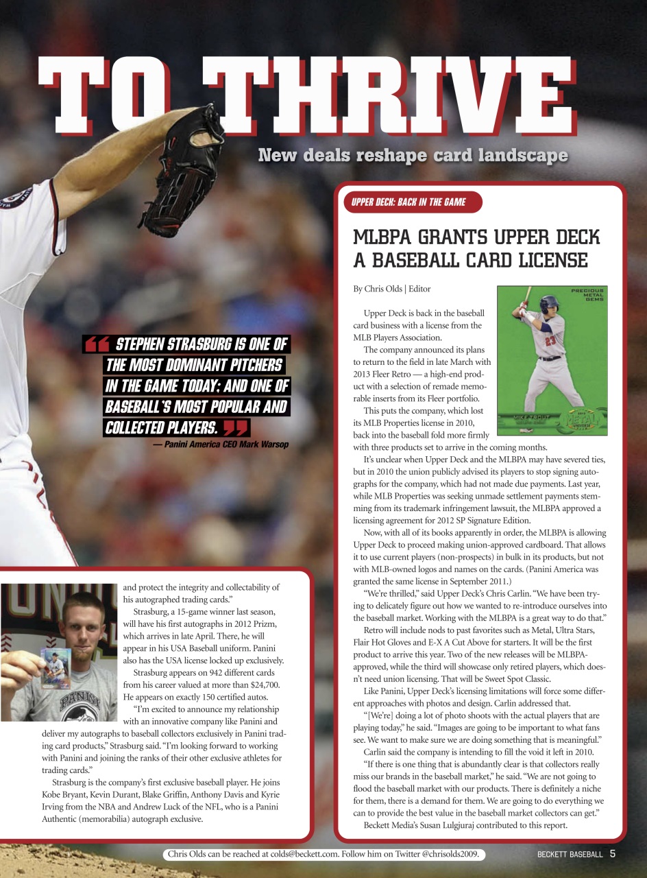 Beckett Baseball Magazine Preview Pages