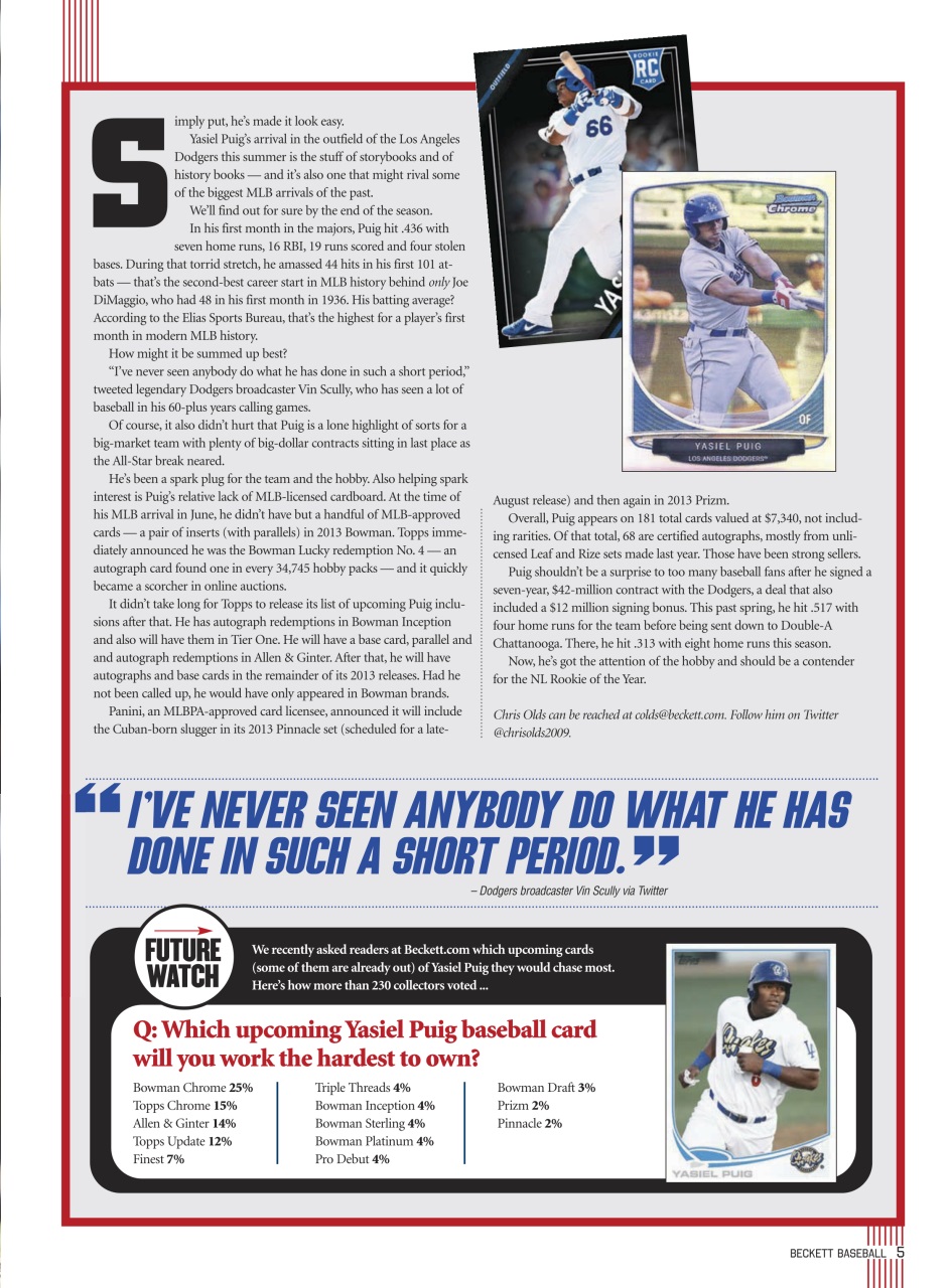 Beckett Baseball Magazine Preview Pages